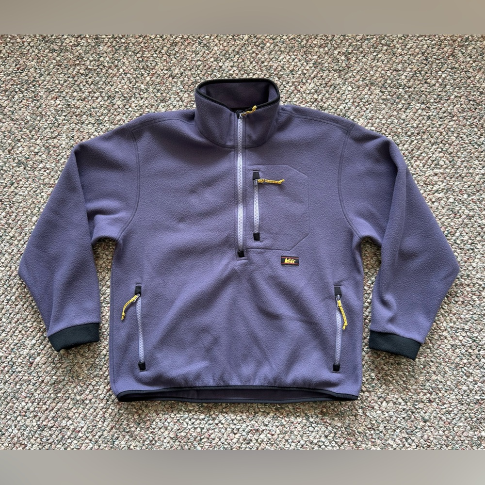 REI 1/4 zip micro fleece pullover, size large